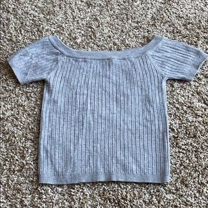 Off shoulder grey top